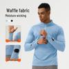 Heren Stretch Hardloopshirt met Lange Mouwen en Halve Rits en Duimlussen