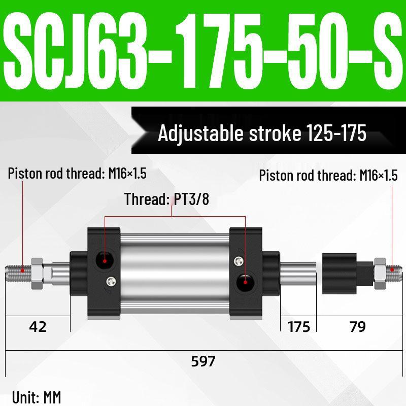 SCJ Adjustable Stroke High Thrust Pneumatic Cylinder SCJ32-160