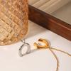 Water ripple chain U-shaped horseshoe pendant necklace for women, fashionable unique titanium steel neck chain