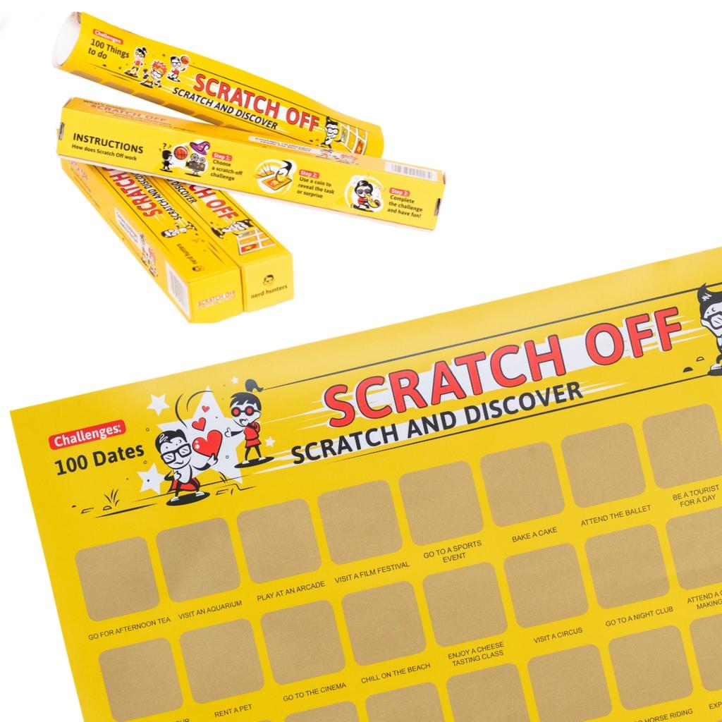 Scratch Off 100 Dates - Plakat Zdrapka Z Pomysłami Na Randki A2