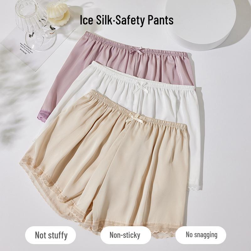 Pantalones Cortos de Seguridad de Seda de Hielo de Verano para Mujer Sin Costuras - Antiexposición, Dobladillo sin Enrollar, Usables por Fuera