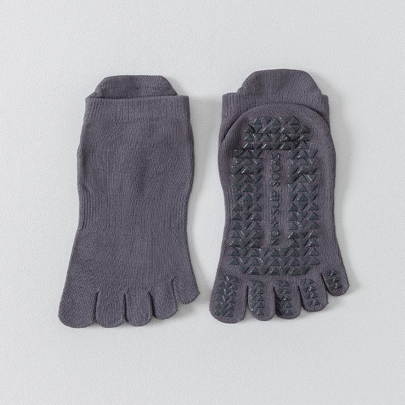 Women's Non-Slip Cotton Yoga Toe Socks for Pilates, Fitness, and Indoor Sports