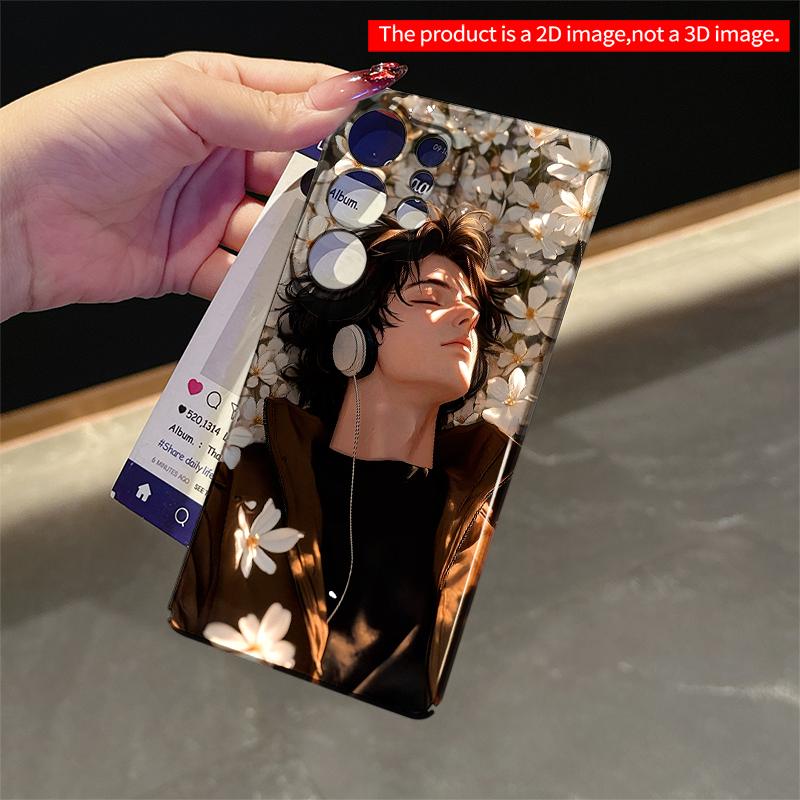 2DFlat Samsung phone case Sunlit Floral Dream with Headphones Applicable to Galaxy S22 S23 S24 S25ULTRA S26 A12 A13 A14 A15 A16