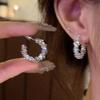 Temperament Simple Glistening  Irregular Geometry Broken Silver C-shaped Stud Earrings for Women Korea Designer Jewelry Gifts