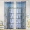1-Panel Luxury Blue Embroidered Sheer Curtain - Light Filtering, Vintage Flower Pattern, Lace Voile Draperies for Living Room, Bedroom, Dining Room