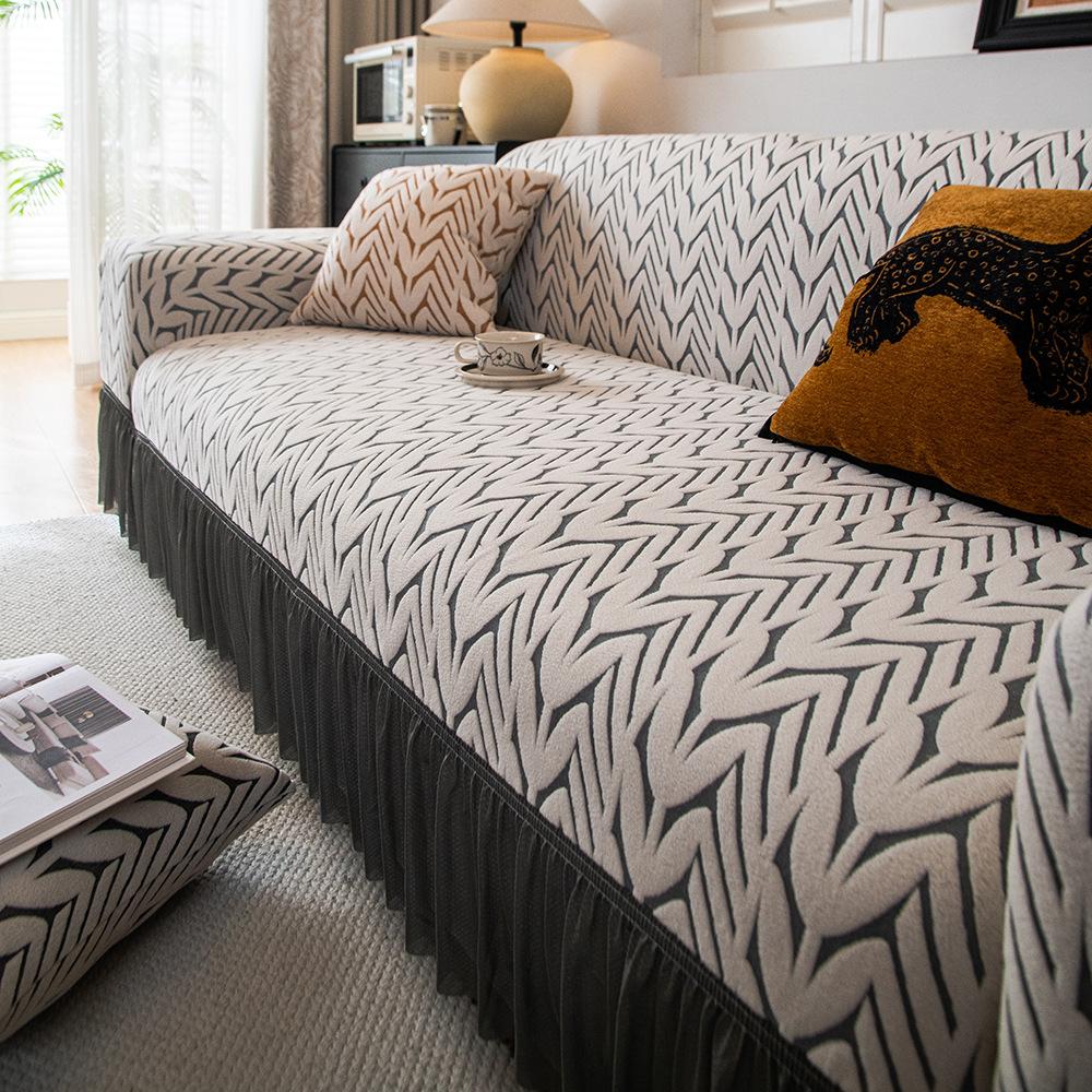 

Skirt Anti-Cat Scratch Elastic Sofa Cover All-Inclusive Universal Cover New Four-Season Universal Sofa Cover 70*90cm серый