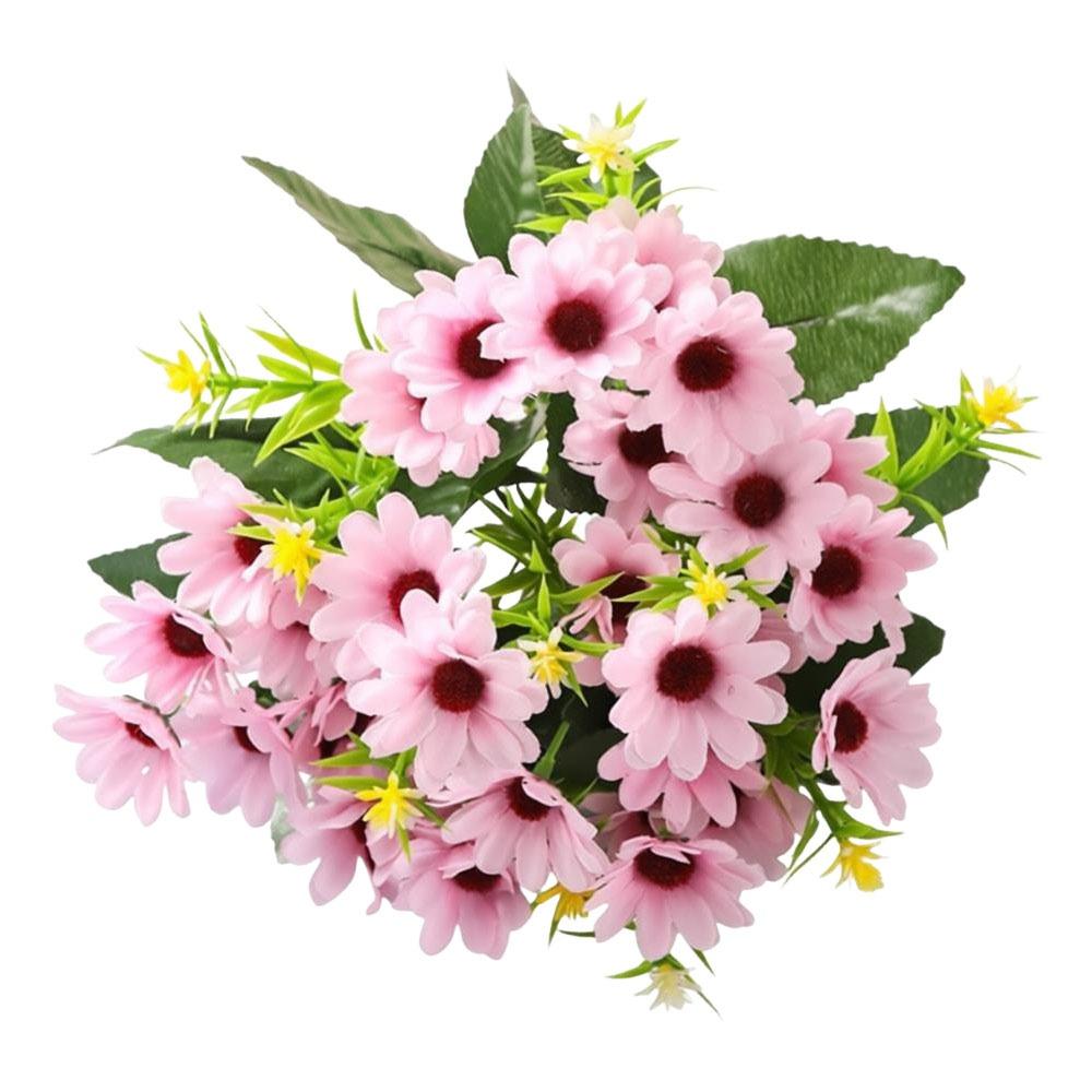 

Fashion 20 Heads Artificial Flowers Silk DIY Flower Daisies Bouquets Realistic Multicolor Flowers Bouquet Party Decor розовый