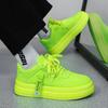 High Quality Chunky Men's Casual Sneakers Designer Green Comfortable Men Leather Flats Shoes Outdoor Soft-soled Walking Footwear