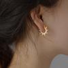Fashion Punk Metal Sun-Shaped Earrings For Women  Retro Alloy Sunflower Stud Earrings Jewelry Accessory Gifts