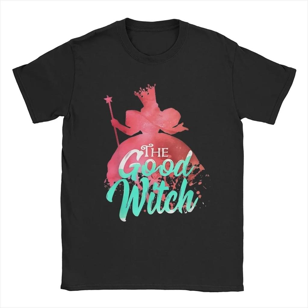 Mode Böse Glinda Tonale Pose T-Shirts Herren O-Ausschnitt Reine Baumwolle T-Shirts Magischer Film Kurzarm T-Shirt Geschenk Kleidung weich