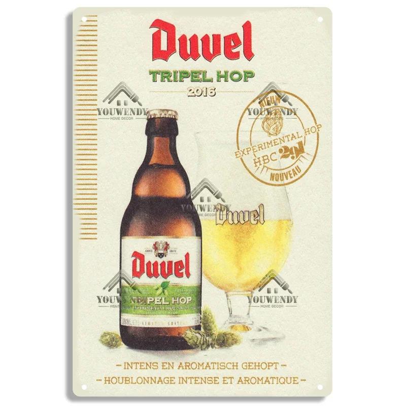 Duvel Beer Vintage Metal Poster, Retro Tin Sign, Decorative Plate, Room Decoration for Pub, Bar, Cave, Club, Wall Art Decor