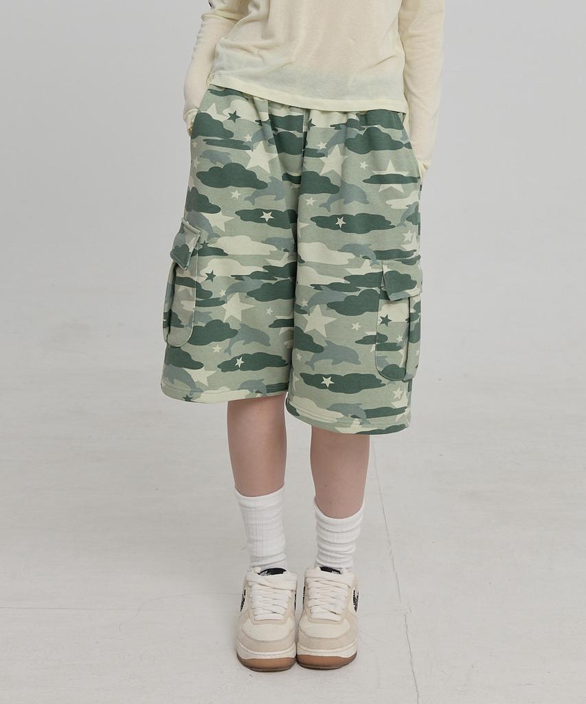 WAIKEI Cargo Bermuda Sweatpants Camo
