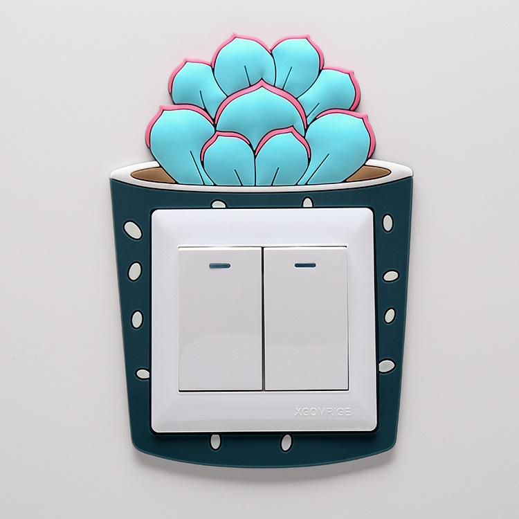 Cartoon Fluorescent Switch Sticker Cover Room Decor Moon Stars Sticker Switch Sticker Luminous Switch Outlet Affiche Decoration