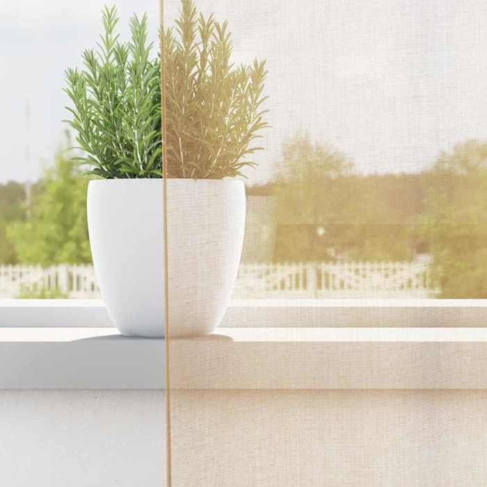 VidaXL Rideaux en voile avec boucles 2 pcs sable 140x225 cm, rideau en filet, rideau transparent, voile de fenêtre, 4102308