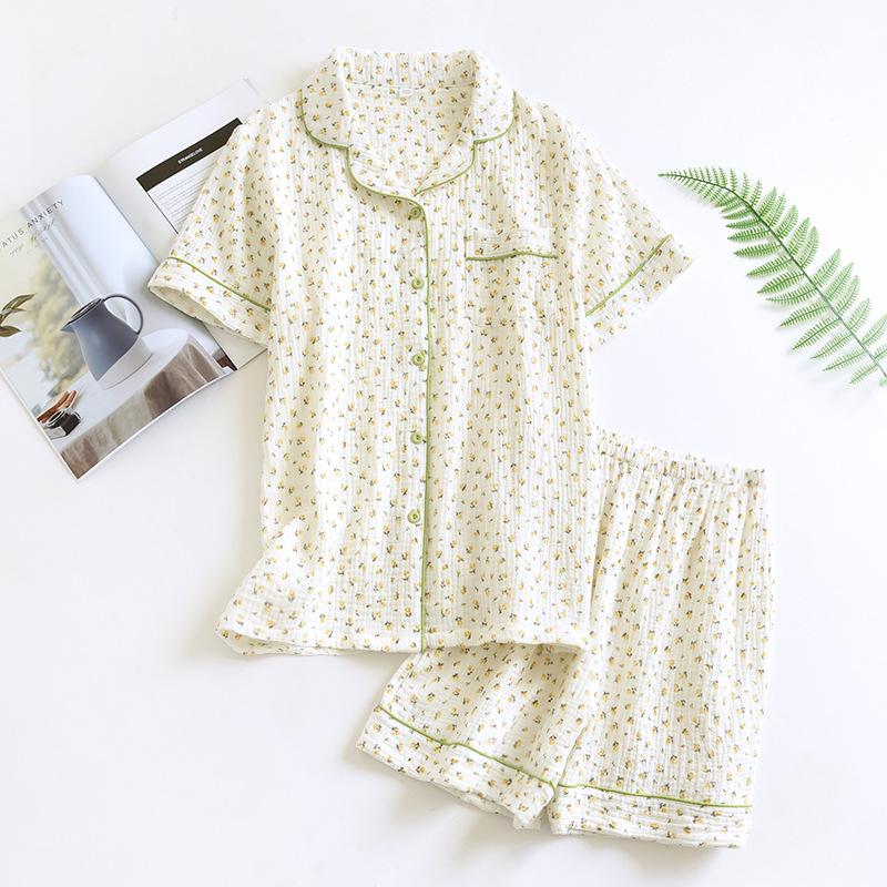 Women's Pure Cotton Summer Pajama Set - Sweet, Breathable, Short Sleeve & Shorts