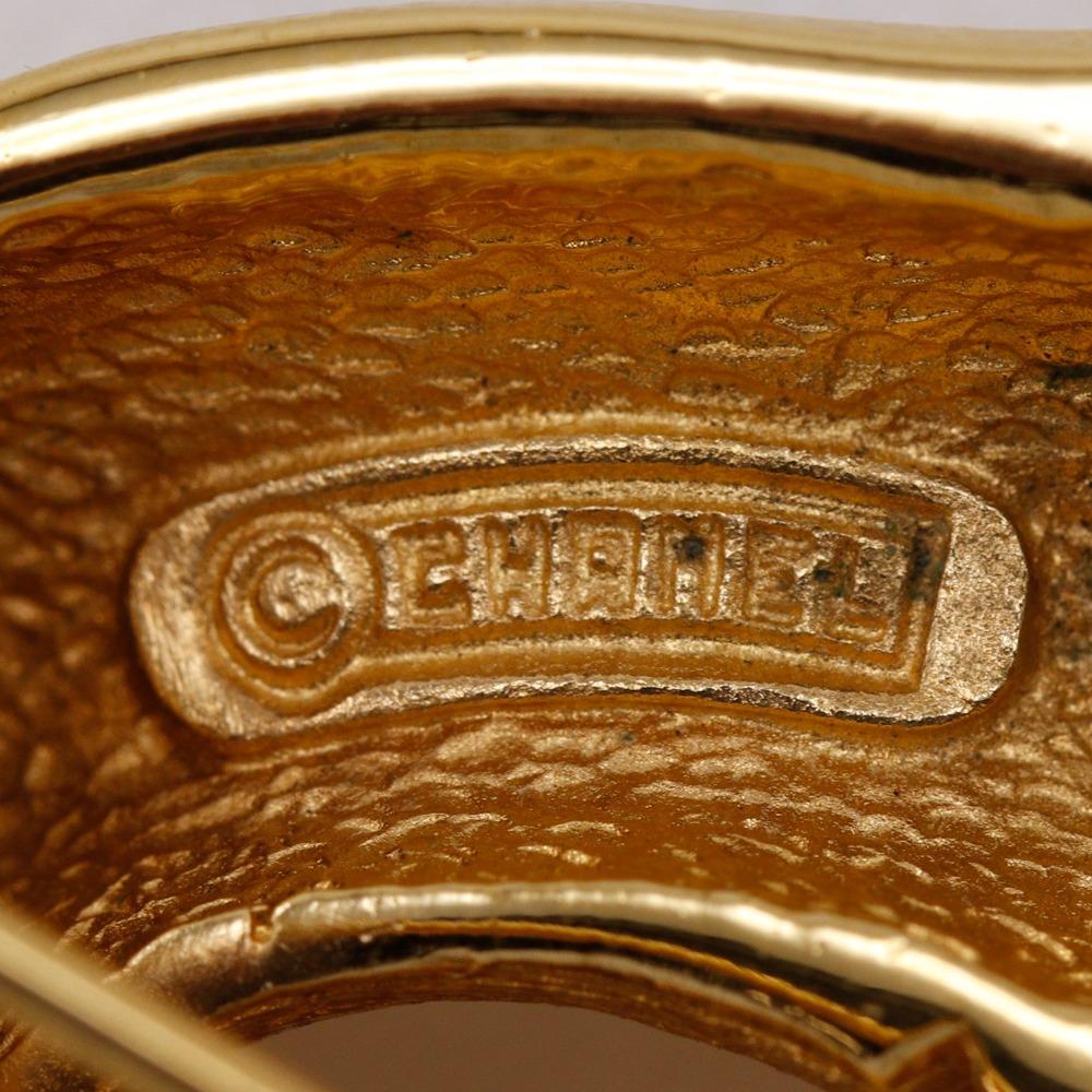 Chanel Bamboo COCO Mark Brooch Vintage Plated Gold 35g Women Used