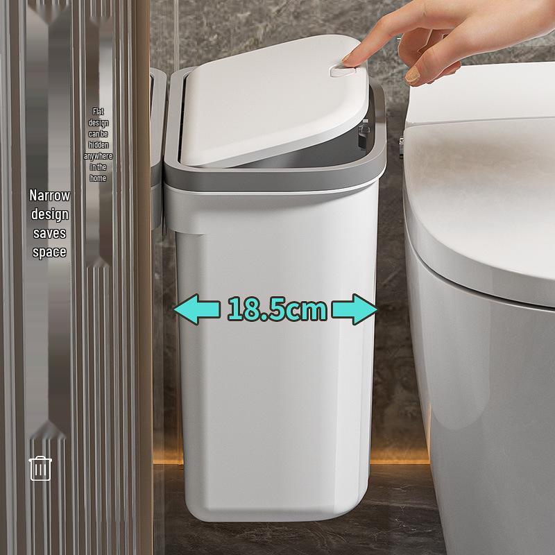 Wall-Mounted Large Capacity Flip-Lid Trash Can with Pressure Ring