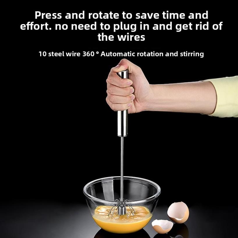 11/12/13inch Stainless Steel Semi Automatic Whisk Blender for Home -Versatile Tool for Egg Beater, Milk Frother, Hand Push Whisk