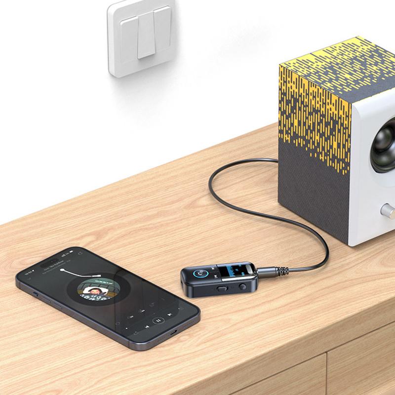 5.4 Bluetooth Adapter Bluetooth Audio Receiver/Transmitter With Led Display Aux 3.5Mm Jack For Car Tv Speaker Headphones
