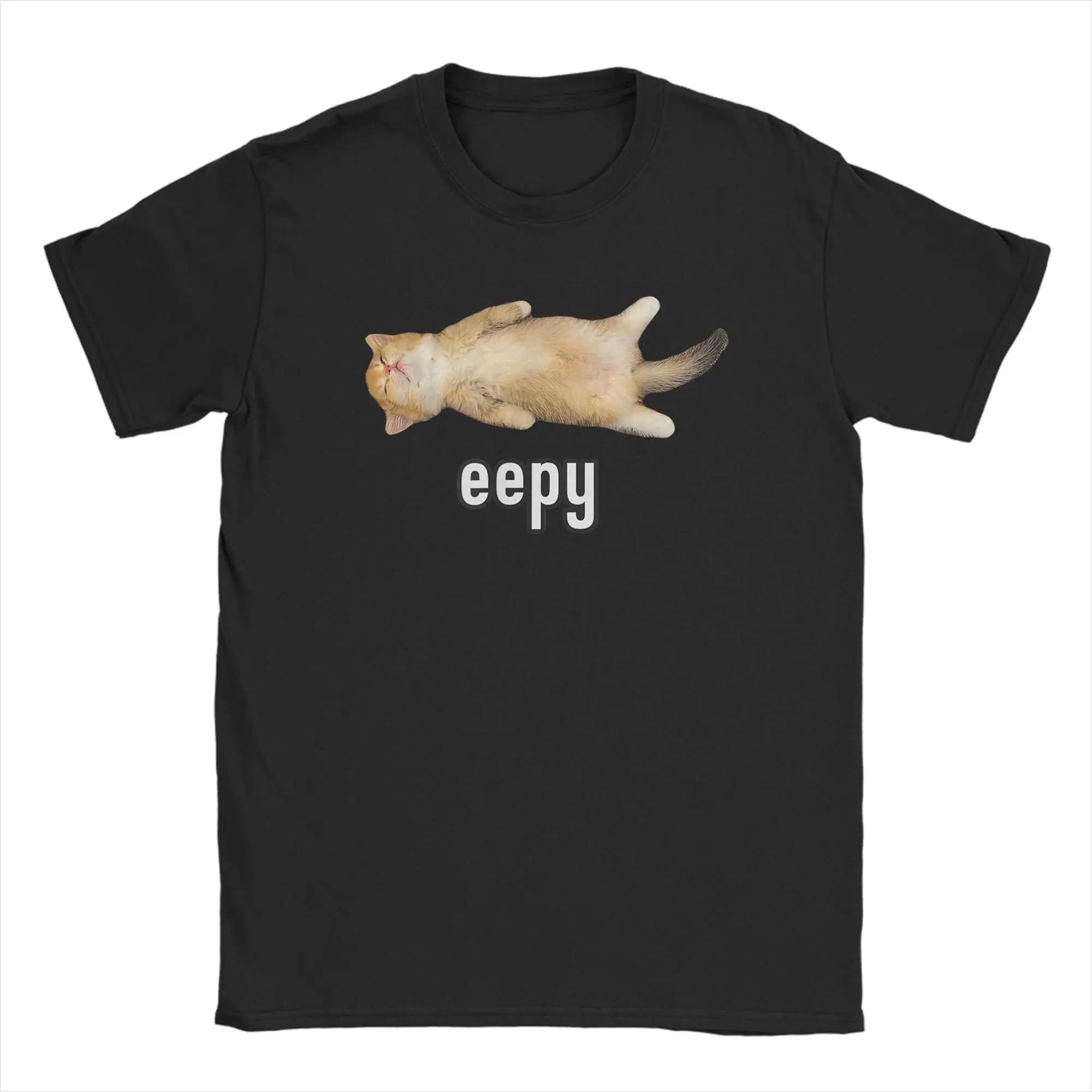 

Women T-Shirt Eepy Cat Sleepy Cat Meme Awesome Tee Shirt Short Sleeve T Shirts Round Neck Clothing 3XL