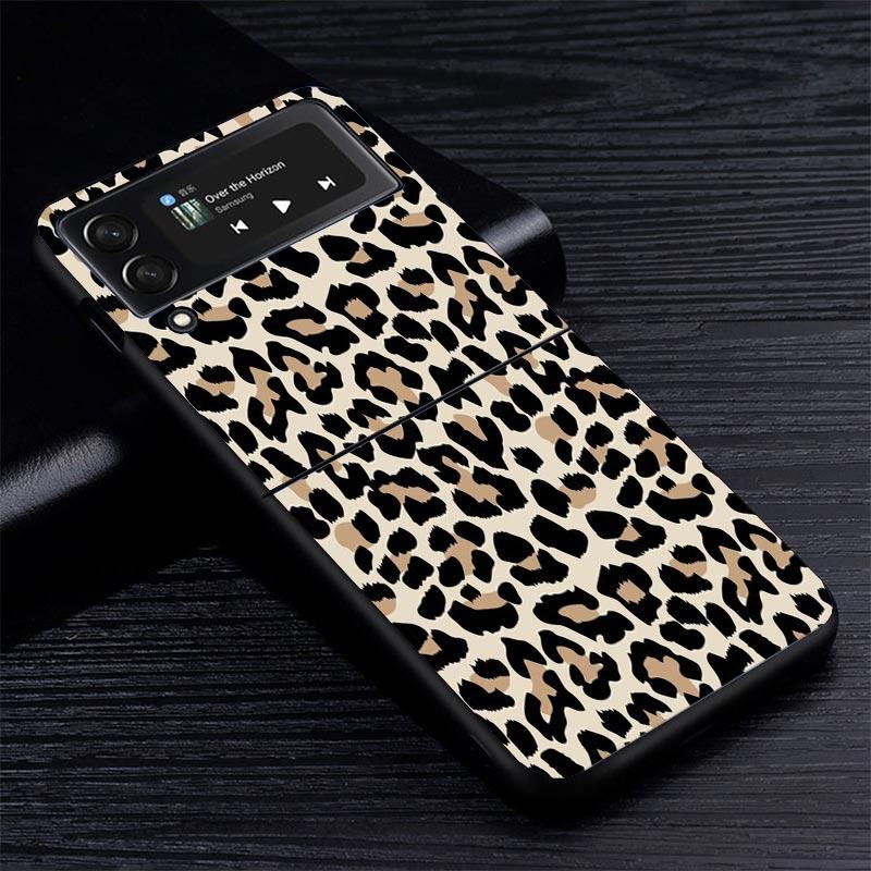 Leopard Print Z Flip 7 Phnoe Case For Samsung Z Flip 6 5 4 3 5G Galaxy ZFlip7 ZFlip4 ZFlip5 ZFlip6 ZFlip3 Phone Cover 4 Z Flip 7