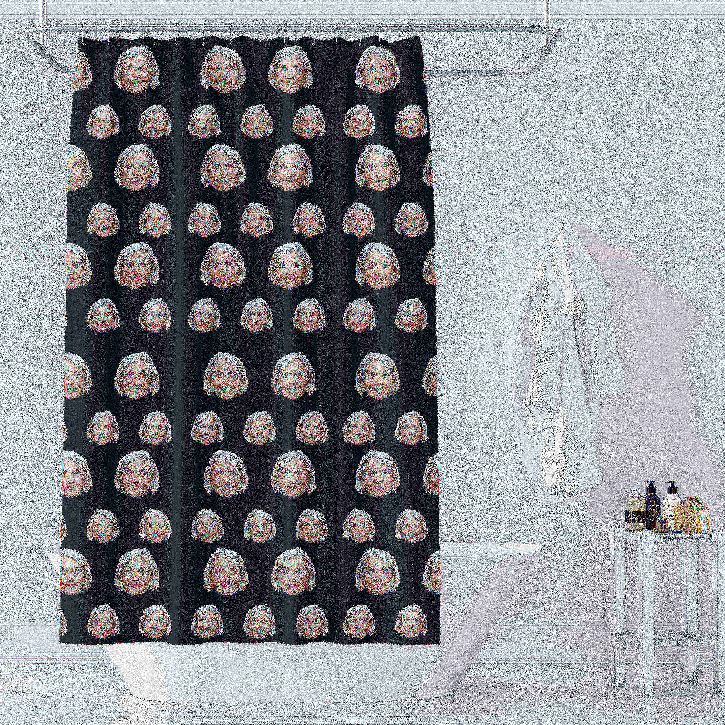 

Custom Faces Shower Curtain Bathroom Waterproof Curtains Photo Polyester Bath Decor With 12 Hooks Pod Dropshipping W60H190(CM)-1 Pcs