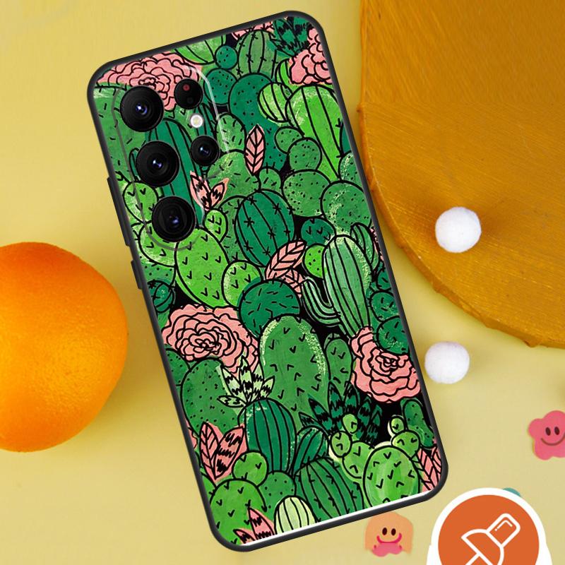 Pflanze Kaktus Handyhülle Für Samsung Galaxy S25 Ultra S24 S22 S21 Ultra S9 S10 S20 Plus S23 FE Funda Hülle