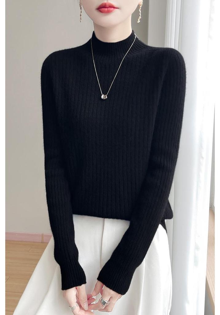 New Fall/Winter Half-High Collar Sweater - Warm, Versatile, Wrinkle-Free Knitwear
