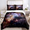 3pcs Space Bedding Set, 1 Soft Quilt Cover + 2 Pillowcases, Machine Washable, Suitable for All Seasons