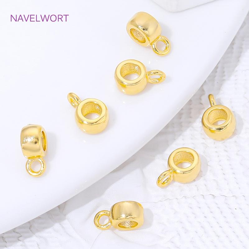 5/10Pcs Brass Pendant Bail Connectors 18K Gold Plated Spacer Beads Bail For Jewelry Making,DIY Necklace Making Accessories