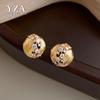 Elegant Zircon Hollow Stud Earrings: High-end Versatile Accessories for Women