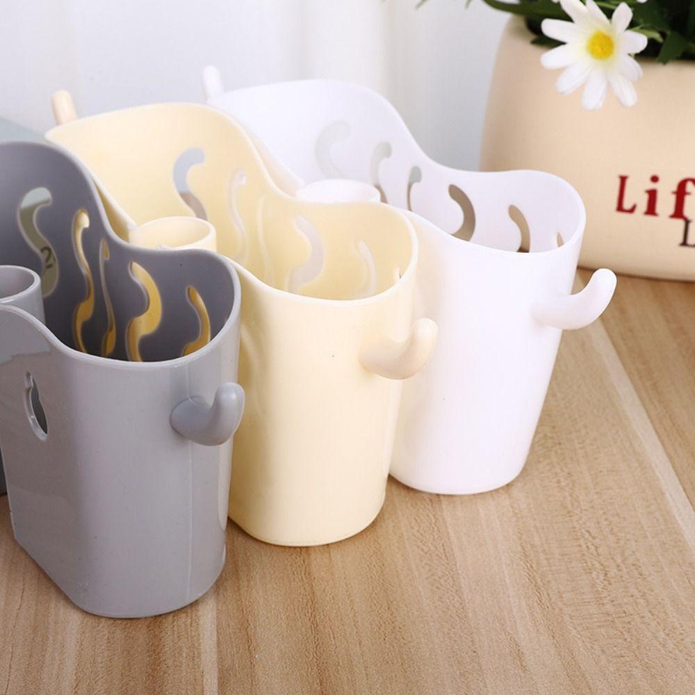 White/Beige/Grey Sink Drainage Basket Punch Free Strainer Storage Holder Bathroom