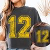 Comfort Colors Cropped Tee with Back Print: Varsity Football Team Big Number TShirt, Preppy Cotton Crop Top