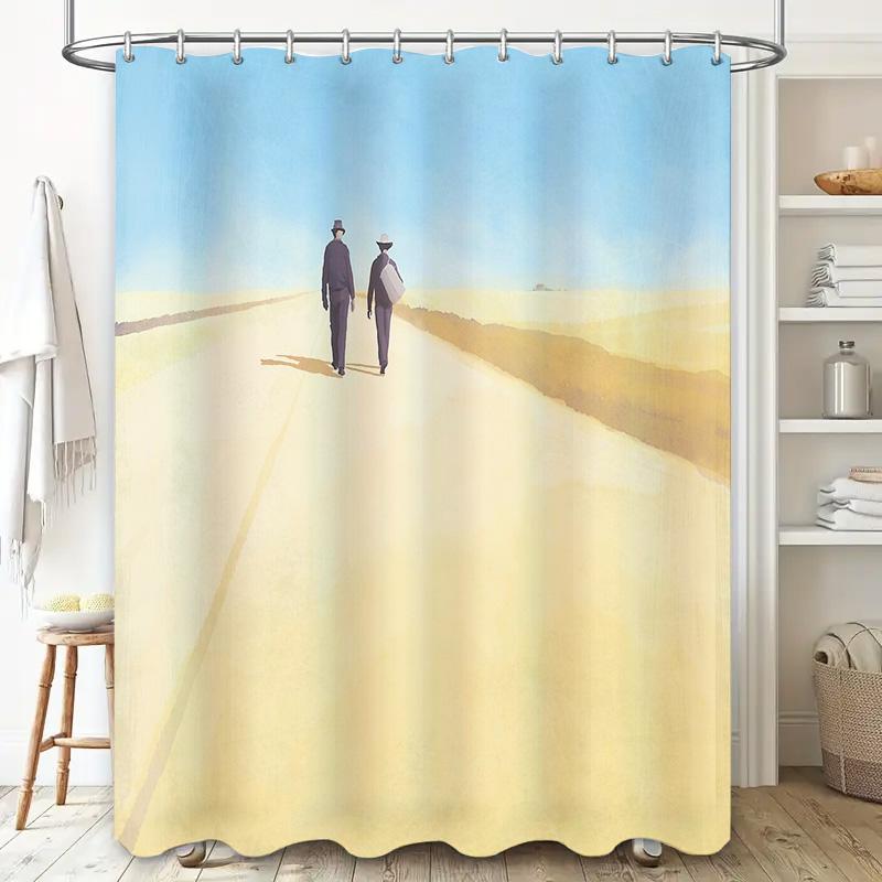 Vintage Desert Landscape Shower Curtain Farmhouse Western Backdrop Bathroom Decor Rustic Backdrop Scenic Shower Curtain Set