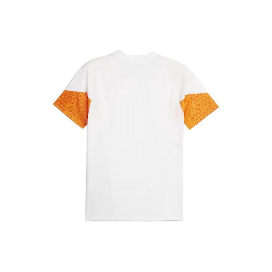 Puma Logo Print Color Block V-Neck Short Sleeve T-Shirt Men Tops White 772855-19