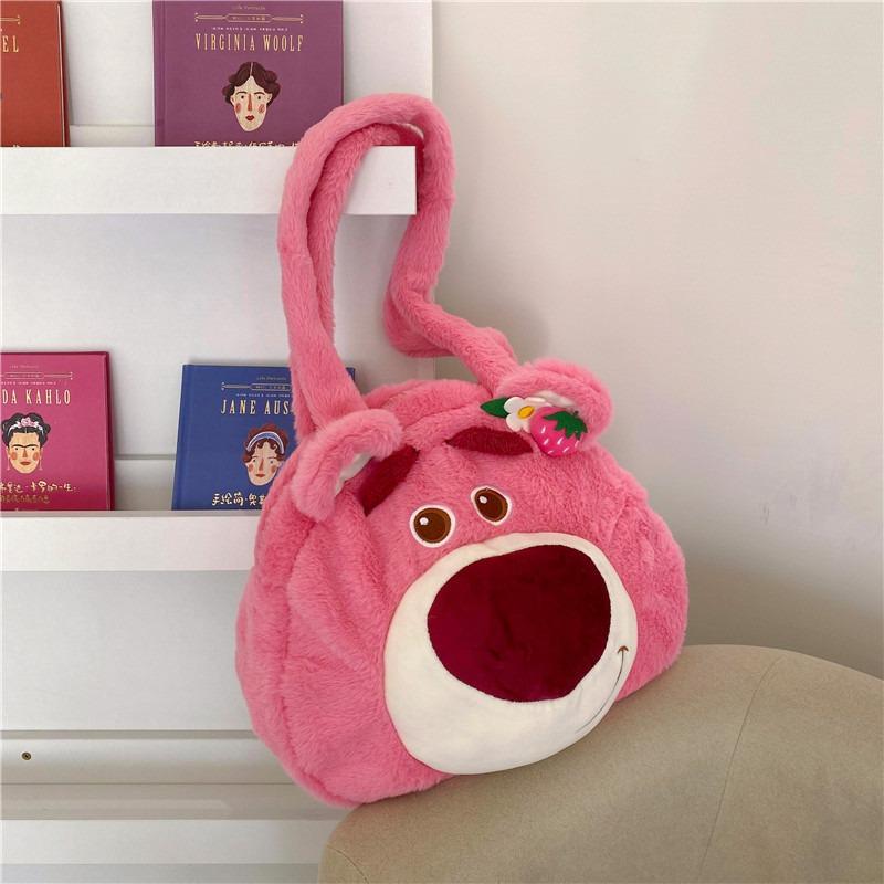 

Fashion large-capacity bag women s new cute bear head plush shoulder bag funny cartoon monster handbag