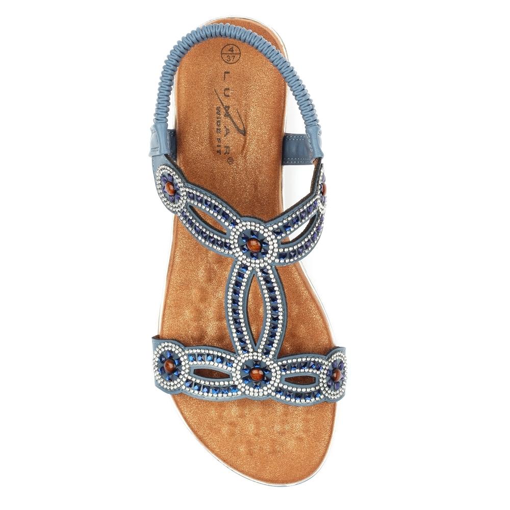 Lunar Womens/Ladies Indigo Wide Sandals