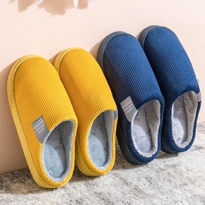 Warm Non-Slip Cotton Slippers with Thick Soles for Men and Women - Cute Indoor Footwear for Autumn and Winter