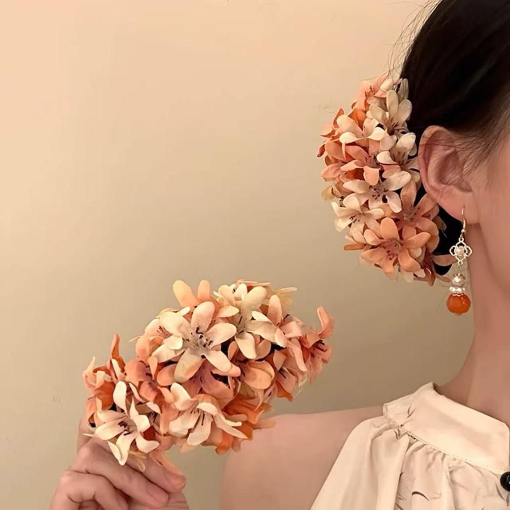 Super Fairy Gentle Flower Mori Atmosphere Side Clip Temperament Vacation Style Word Clip Hair Accessories Woman