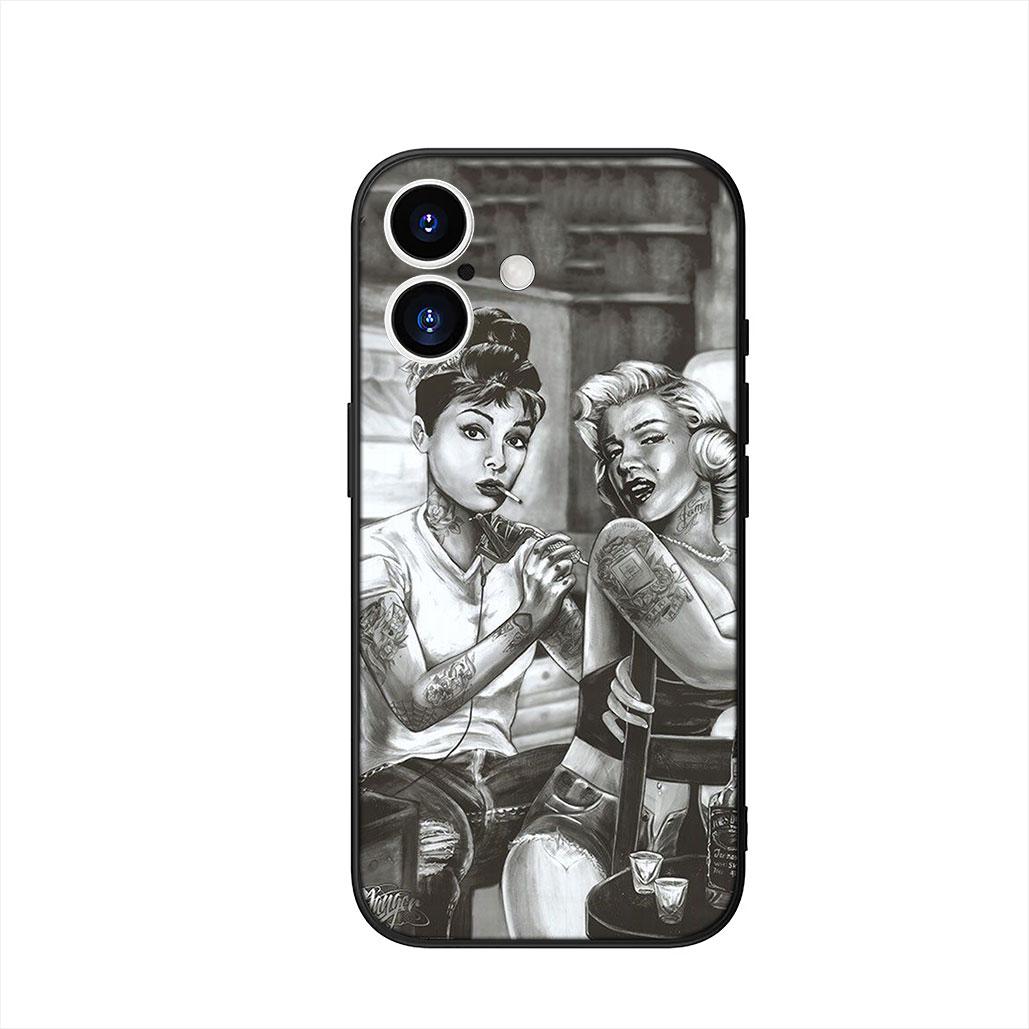 

M-Marilyns Wallpaper m-Monroes Phone Cover Case for Apple iPhone 16 15 14 Plus 13 12 Mini 17 Pro Max + 16E Air 16+ ProMax Casing iPhone 16 Plus