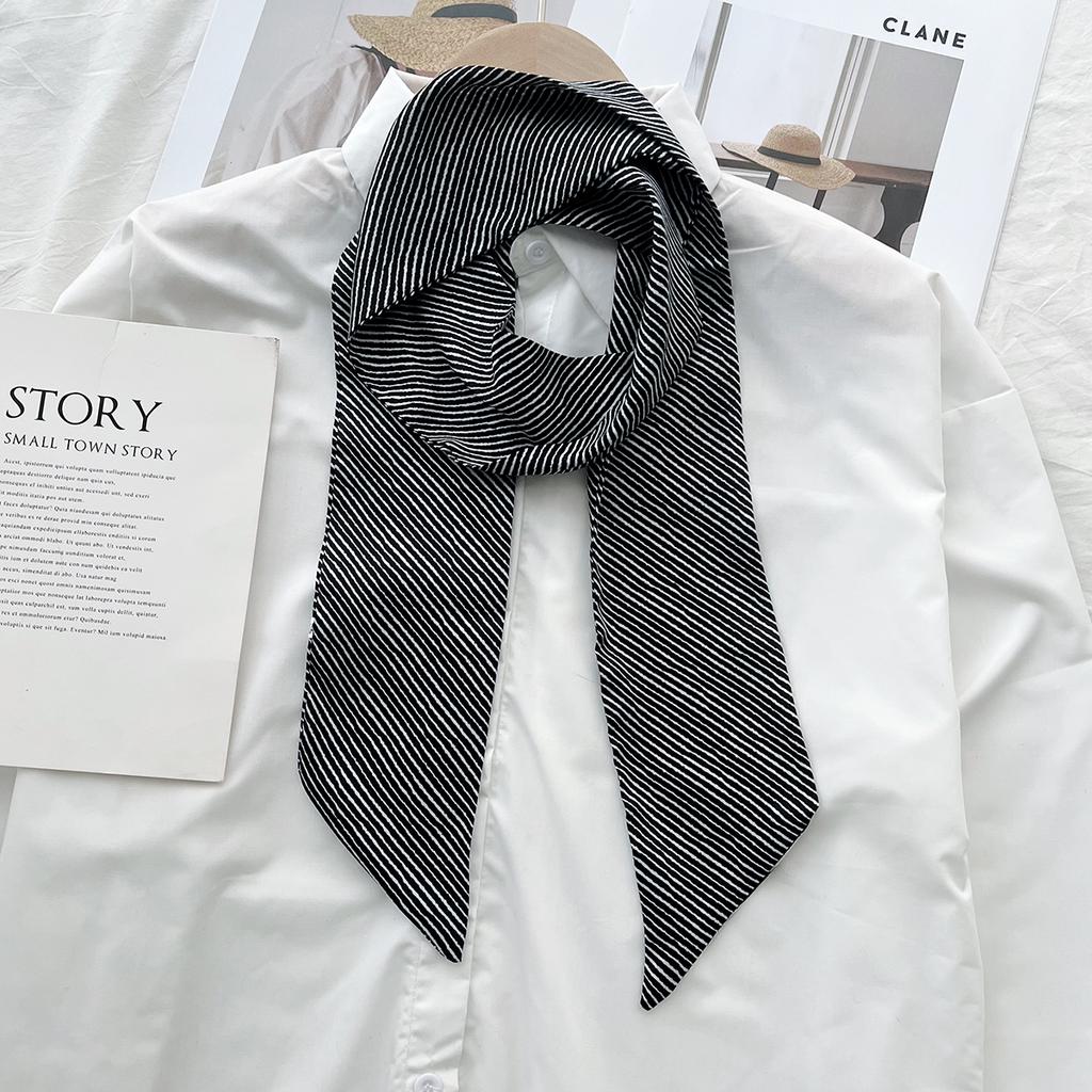 Spring With Professional Shirt Scarf, Foreign Style Decorative Bag, Tied Hair Ribbon, Long Silk Scarf