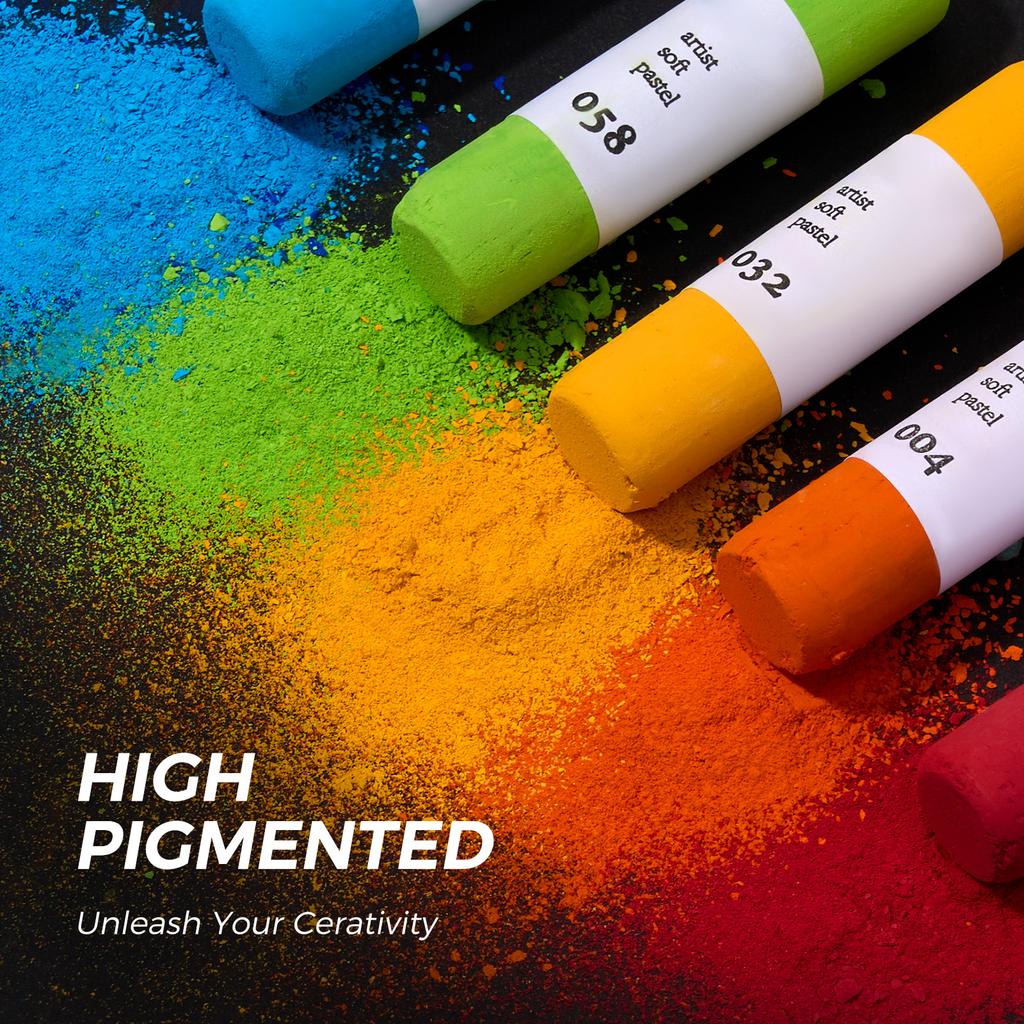 LIGHTWISH 120pcs Soft Pastels Set for Artists Beginners Adults Non-Toxic Vibrant Pastel Sticks for Drawing Sketching Shading Art