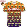 T-shirt Roblox Estiva per Ragazzi Moda Bambini T-shirt Traspirante Casual Stampa Gioco Vestiti Manica Corta Abbigliamento Bambini