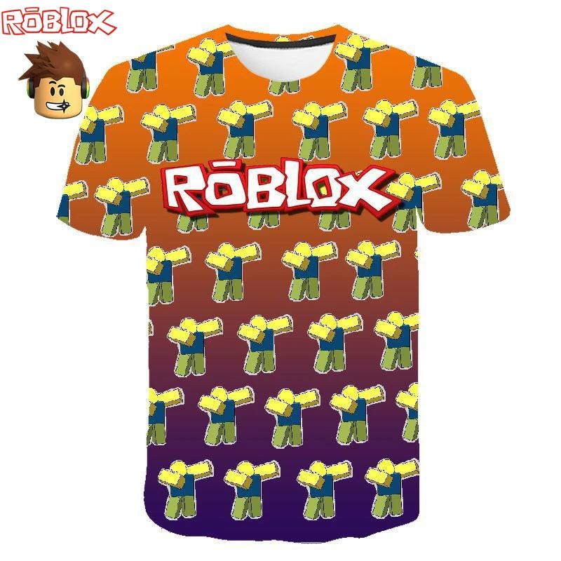 T-shirt Roblox Estiva per Ragazzi Moda Bambini T-shirt Traspirante Casual Stampa Gioco Vestiti Manica Corta Abbigliamento Bambini