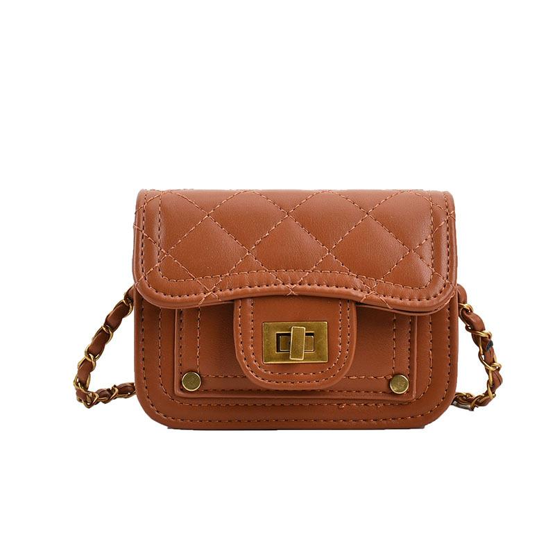 Borsa quadrata piccola alla moda per bambini, Borsa a tracolla piccola con catena Xiangfeng, Accessorio per bambini stile principessa, Portamonete