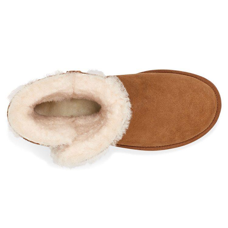 UGG Bailey Button UGG Charm Metallic Alphabet Version Fleece Lined Brown Women's 1114970-CHE