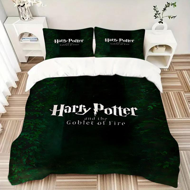 3pcs Harry Potter Bedding Set, Soft Polyester Duvet Cover and Pillowcases Machine Washable Seasons all suitable 55