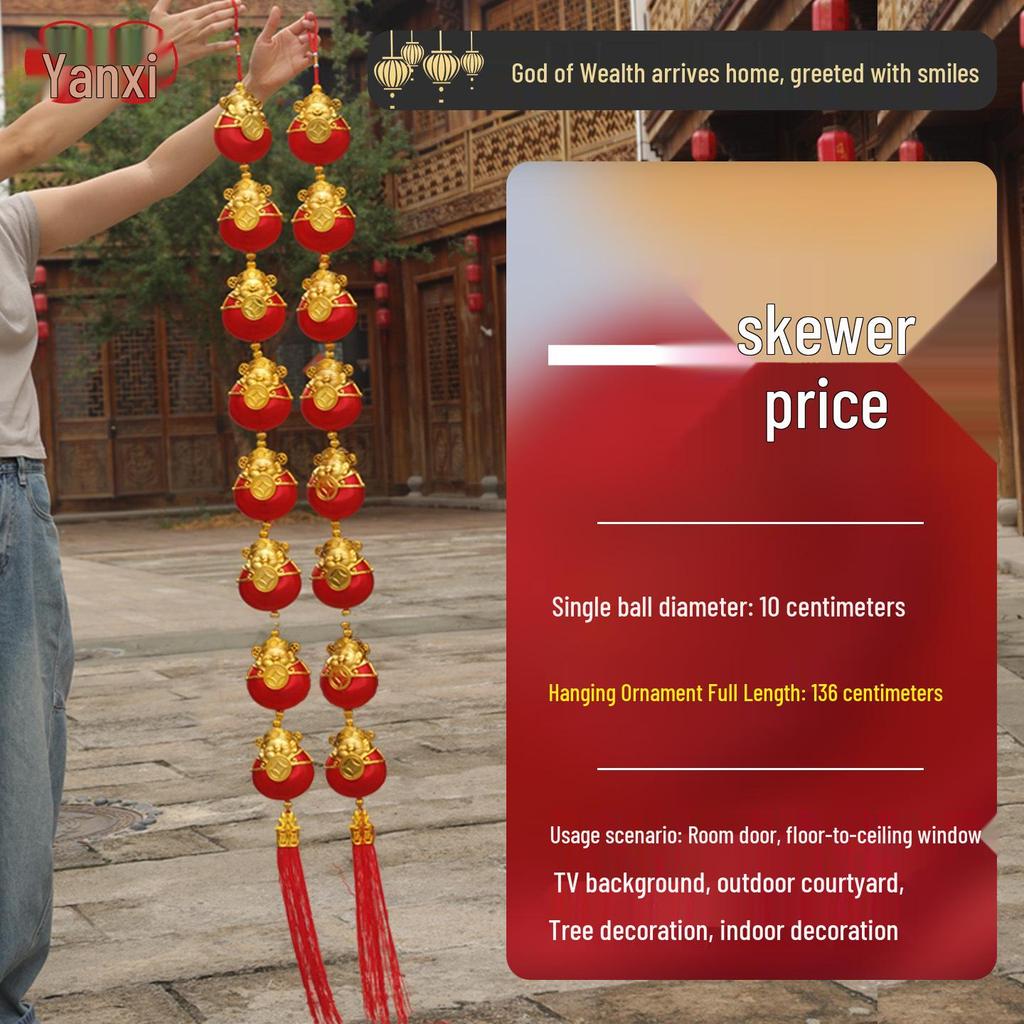 2026 Year of the Horse Red Lantern Ornaments for New Year and Housewarming Decorations, Featuring 'Fu' Spring Festival Pendants