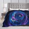 Coraline Halloween Horror Blanket Flannel Spring Autumn  Portable Lightweight Throw Blankets for Home Car Bedding Throws