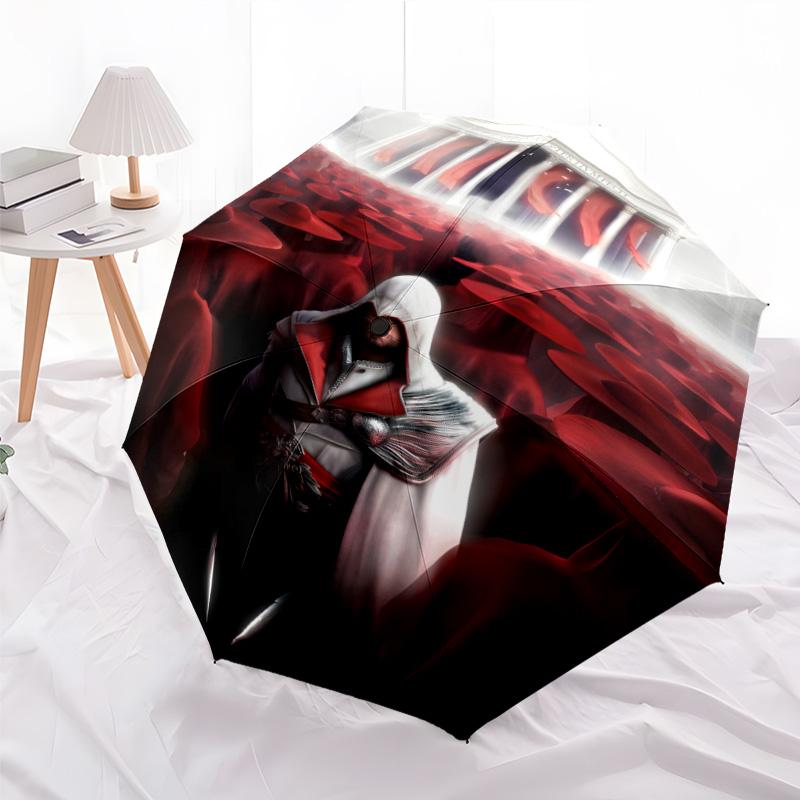 1pc Assassin's Creed Umbrella, Sun Protection, And UV Shielding. It Has Eight Sturdy Ribs for Outdoor Use And Perfect As a Holiday Gift